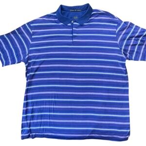 Tiger Woods Mens Striped Blue Purple Golf Polo Shirt XL